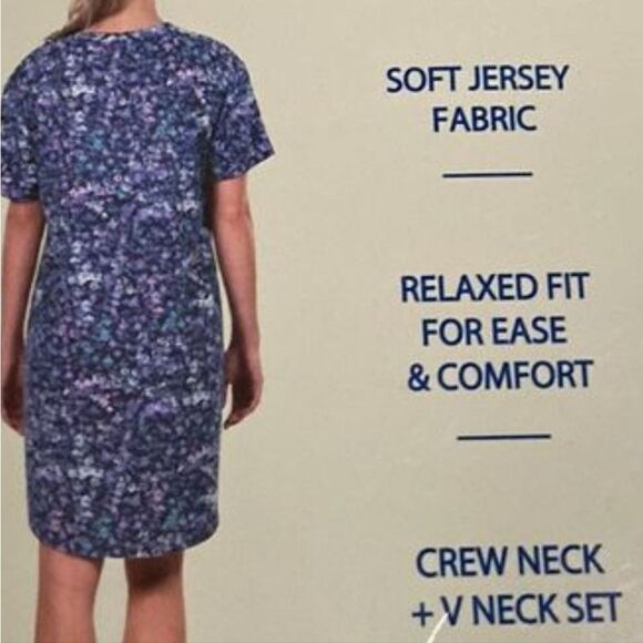 NEW NATORI 2 PACK NIGHTGOWN SLEEP SHIRT PAJAMAS PJS LARGE 12 14 NWT - Picture 3 of 3